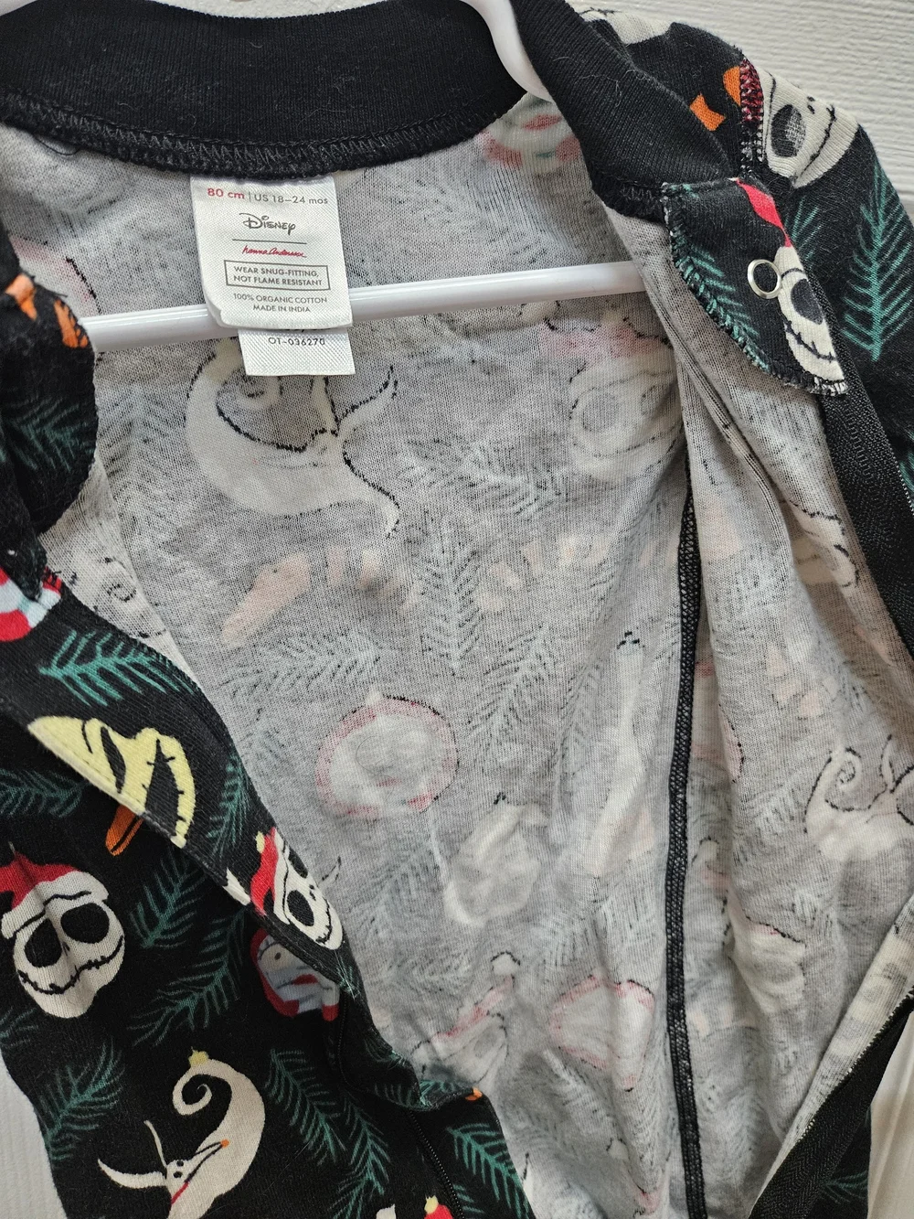 Baby Disney Tim Burton's The Nightmare Before Christmas 2-Way Zip Sleeper 18-24m